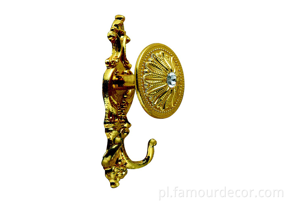 J-shaped metal bronze or zinc alloy curtain hook